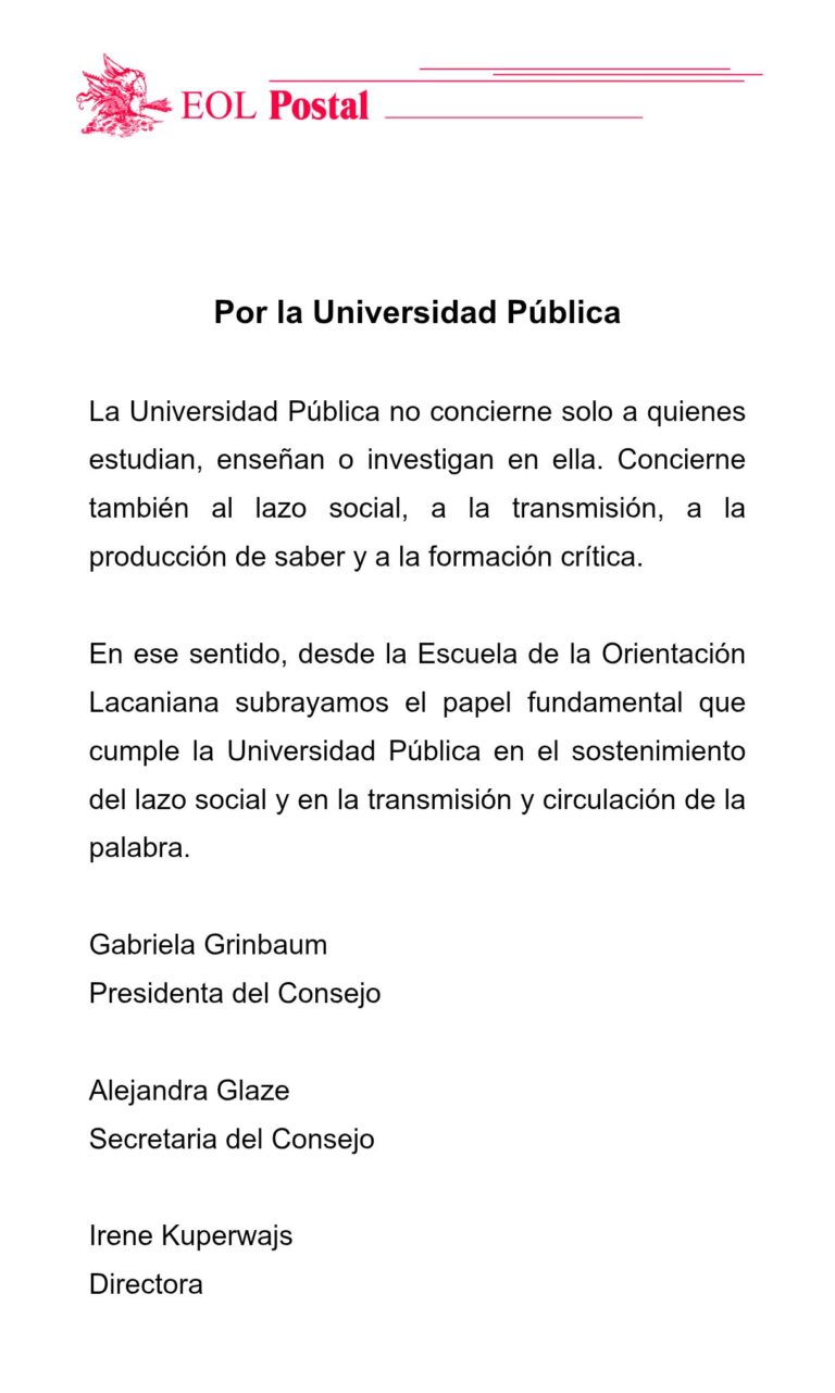 Comunicado EOL por la Universidad Pública